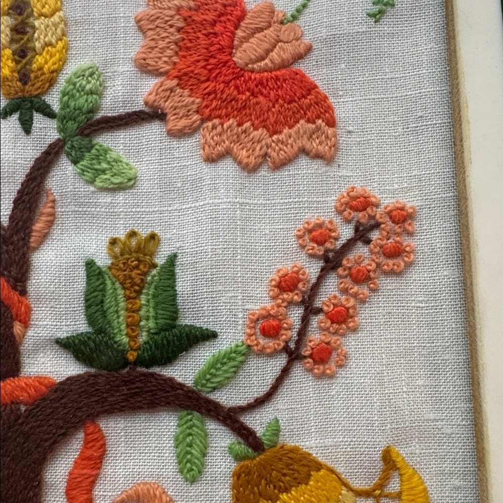 Colorful Embroidered Tree Art